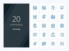 20 Technology Blue Color icon for presentation vector