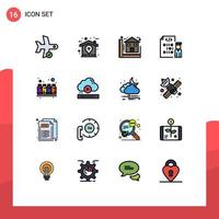 16 User Interface Flat Color Filled Line Pack of modern Signs and Symbols of programmer develop idea coding home Editable Creative Vector Design Elements