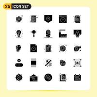 25 Universal Solid Glyph Signs Symbols of business less interaction design x Editable Vector Design Elements