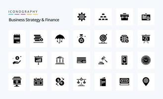 25 Business Strategy And Finance Solid Glyph icon pack vector