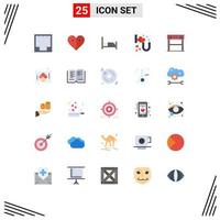 Set of 25 Modern UI Icons Symbols Signs for finish love break i patient Editable Vector Design Elements