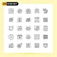 25 Universal Line Signs Symbols of speaker target computing sport sound Editable Vector Design Elements