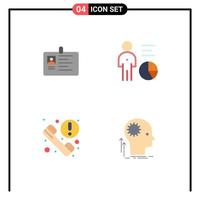 Universal Icon Symbols Group of 4 Modern Flat Icons of card efficiency id pass person Editable Vector Design Elements