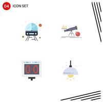 Modern Set of 4 Flat Icons Pictograph of public competition vehicle forecast scoring Editable Vector Design Elements