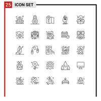 paquete de iconos de vector de stock de 25 signos y símbolos de línea para el servicio de proceso de cuenta proceso creativo elementos de diseño de vector editables