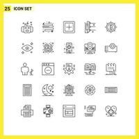 25 iconos creativos signos y símbolos modernos de la máquina bitcoin agregan impresión más elementos de diseño vectorial editables vector