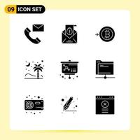 9 Creative Icons Modern Signs and Symbols of lesson islamic holiday nature palm Editable Vector Design Elements