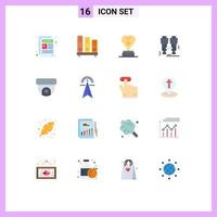 Universal Icon Symbols Group of 16 Modern Flat Colors of camera explore shelves camping cup Editable Pack of Creative Vector Design Elements