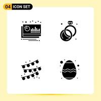 Group of Modern Solid Glyphs Set for accounting party decoration financier jewelry easter Editable Vector Design Elements