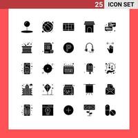 conjunto de 25 iconos modernos de la interfaz de usuario símbolos signos para el diálogo comunicación tribunal electrodomésticos elementos de diseño vectorial editables vector