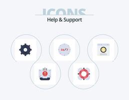 Help And Support Flat Icon Pack 5 Icon Design. customer. all day. outline. support. help vector