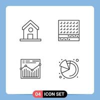 4 Creative Icons Modern Signs and Symbols of education analysis science sweet website Editable Vector Design Elements