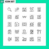 Set of 25 Modern UI Icons Symbols Signs for architect rip battery grave electric Editable Vector Design Elements