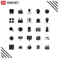 Universal Icon Symbols Group of 25 Modern Solid Glyphs of sport human location future advanced Editable Vector Design Elements