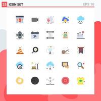 Group of 25 Modern Flat Colors Set for signal idea balloon creative cloud Editable Vector Design Elements