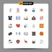 Mobile Interface Flat Color Set of 25 Pictograms of fashion clothes sign valentine heart Editable Vector Design Elements