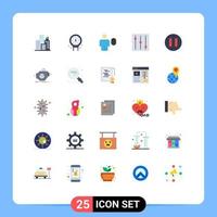 Universal Icon Symbols Group of 25 Modern Flat Colors of machine engine avatar pause tools Editable Vector Design Elements