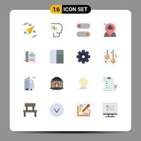 Modern Set of 16 Flat Colors and symbols such as kitchen masjid personnel moon mosque Editable Pack of Creative Vector Design Elements