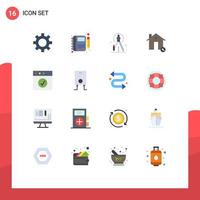 Set of 16 Modern UI Icons Symbols Signs for complete real precision house estate Editable Pack of Creative Vector Design Elements