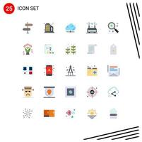 Set of 25 Commercial Flat Colors pack for wireless technology cloud router technology Editable Vector Design Elements