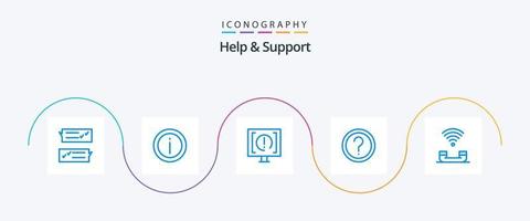 Help And Support Blue 5 Icon Pack Including help. customer. sign. support. help vector