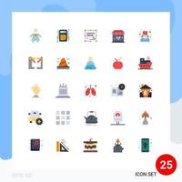 conjunto de 25 iconos modernos de la interfaz de usuario signos de símbolos para acceder a los documentos de la enfermera doctor park elementos de diseño vectorial editables vector