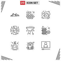 9 Thematic Vector Outlines and Editable Symbols of bbq zodiac solving tarot astrology Editable Vector Design Elements