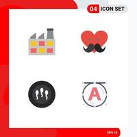 4 Flat Icon concept for Websites Mobile and Apps construction science dad love text Editable Vector Design Elements