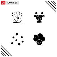 Modern Set of Solid Glyphs and symbols such as decoration bubbles hari raya office cloud Editable Vector Design Elements