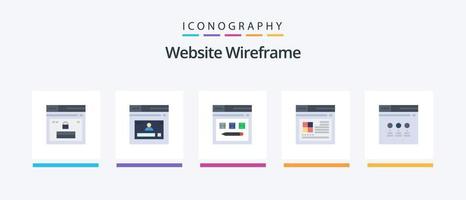 Website Wireframe Flat 5 Icon Pack Including web. internet. website. pencil. web. Creative Icons Design vector