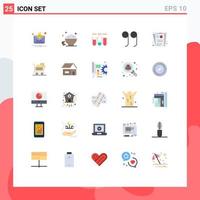25 Universal Flat Colors Set for Web and Mobile Applications seo analysis test quotes blood Editable Vector Design Elements