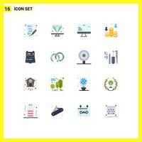 16 Creative Icons Modern Signs and Symbols of construction tools screen money finance Editable Pack of Creative Vector Design Elements