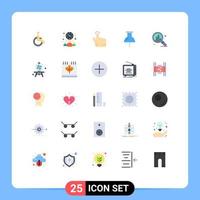 25 Thematic Vector Flat Colors and Editable Symbols of easel grid finger design navigation Editable Vector Design Elements