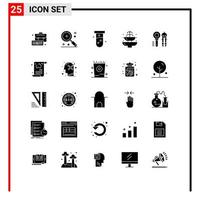 conjunto de 25 iconos de ui modernos símbolos signos para viajes turísticos ui vacaciones laboratorio elementos de diseño vectorial editables vector