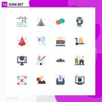 Set of 16 Modern UI Icons Symbols Signs for reality googles landmark vr conversation Editable Pack of Creative Vector Design Elements