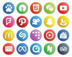 20 Social Media Icon Pack Including inbox windows media player path coderwall mcdonalds vector