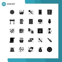 Set of 25 Modern UI Icons Symbols Signs for pen card art color android Editable Vector Design Elements