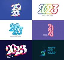 Big Set of 2023 Happy New Year logo text design 2023 number design template vector