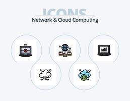 paquete de iconos llenos de línea de computación en nube y red 5 diseño de iconos. nube. en línea. nube. ayudar. llamada vector