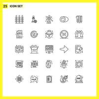 Set of 25 Modern UI Icons Symbols Signs for essential tools gastronomy farming food coconut Editable Vector Design Elements