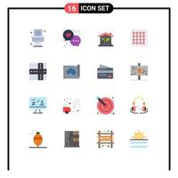 Universal Icon Symbols Group of 16 Modern Flat Colors of country australia eco road gird Editable Pack of Creative Vector Design Elements