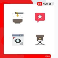 4 Creative Icons Modern Signs and Symbols of beauty coding spa favorite development Editable Vector Design Elements