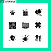 Modern Set of 9 Solid Glyphs Pictograph of business river balloons rain forest Editable Vector Design Elements