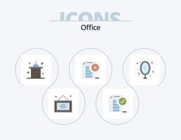Office Flat Icon Pack 5 Icon Design. office. delete note. office. delete document. reception vector