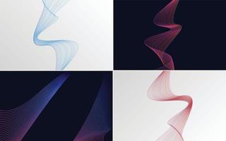 Collection of geometric minimal lines pattern set vector