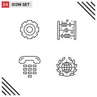 4 iconos creativos signos y símbolos modernos de configuración de comunicación básica dispositivo de bebé elementos de diseño vectorial editables vector