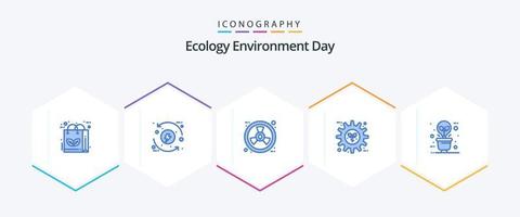 Ecology 25 Blue icon pack including preference. energy. eco. eco. radiation vector