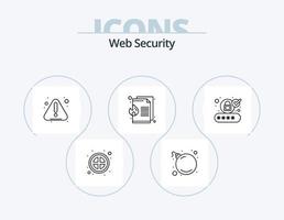 Web Security Line Icon Pack 5 Icon Design. bug. search. check. scan. protection vector