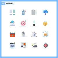 Flat Color Pack of 16 Universal Symbols of hologram find bathroom search cloud Editable Pack of Creative Vector Design Elements