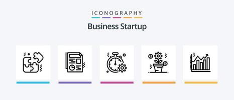 Business Startup Line 5 Icon Pack Including internet. world. loading. graph. business. Creative Icons Design vector